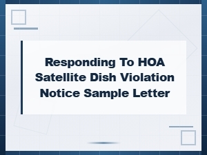 Hoa Satellite Dish Violation Response Letter Template
